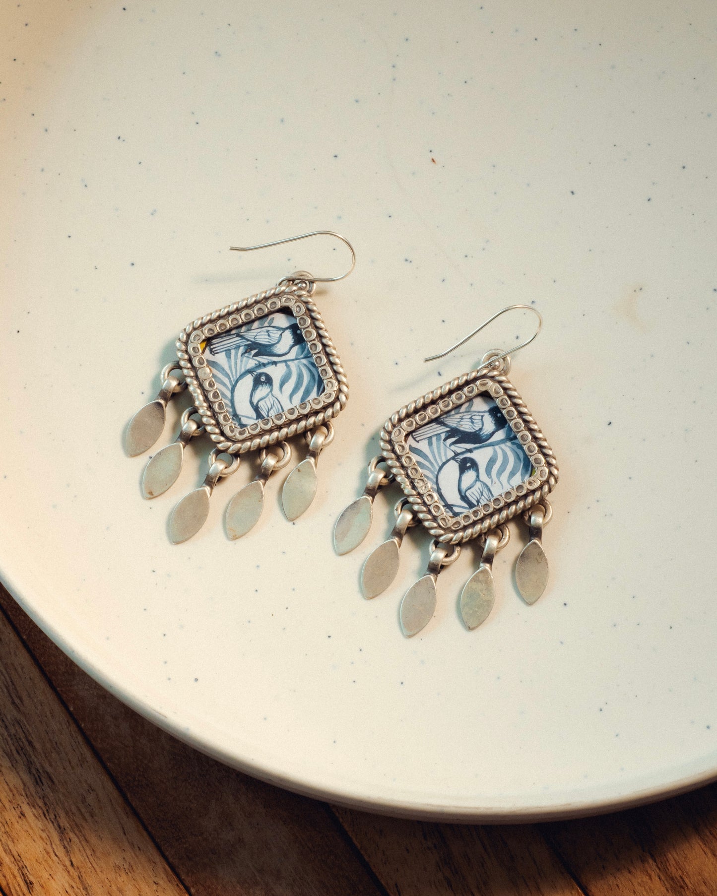 Bairan Birds Miniature Silver Earrings