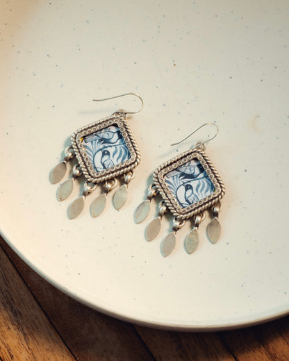 Bairan Birds Miniature Silver Earrings
