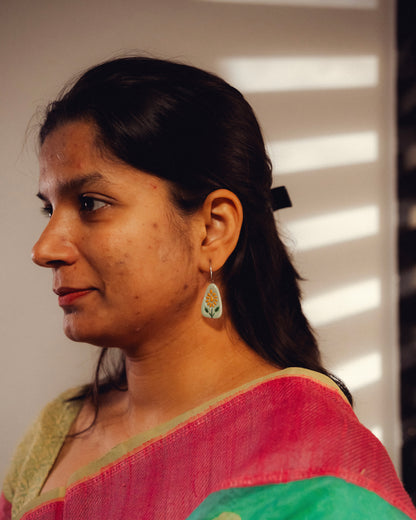 Sanganeri Bloom Ceramic Earrings