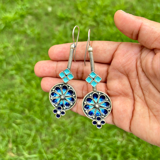 Neelara Enamel-Silver Earrings