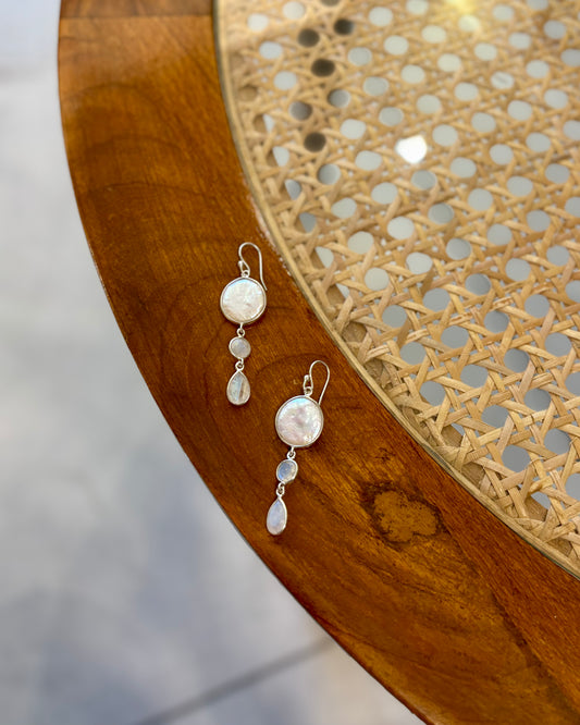 Mira Pearl Silver Drop Earrings