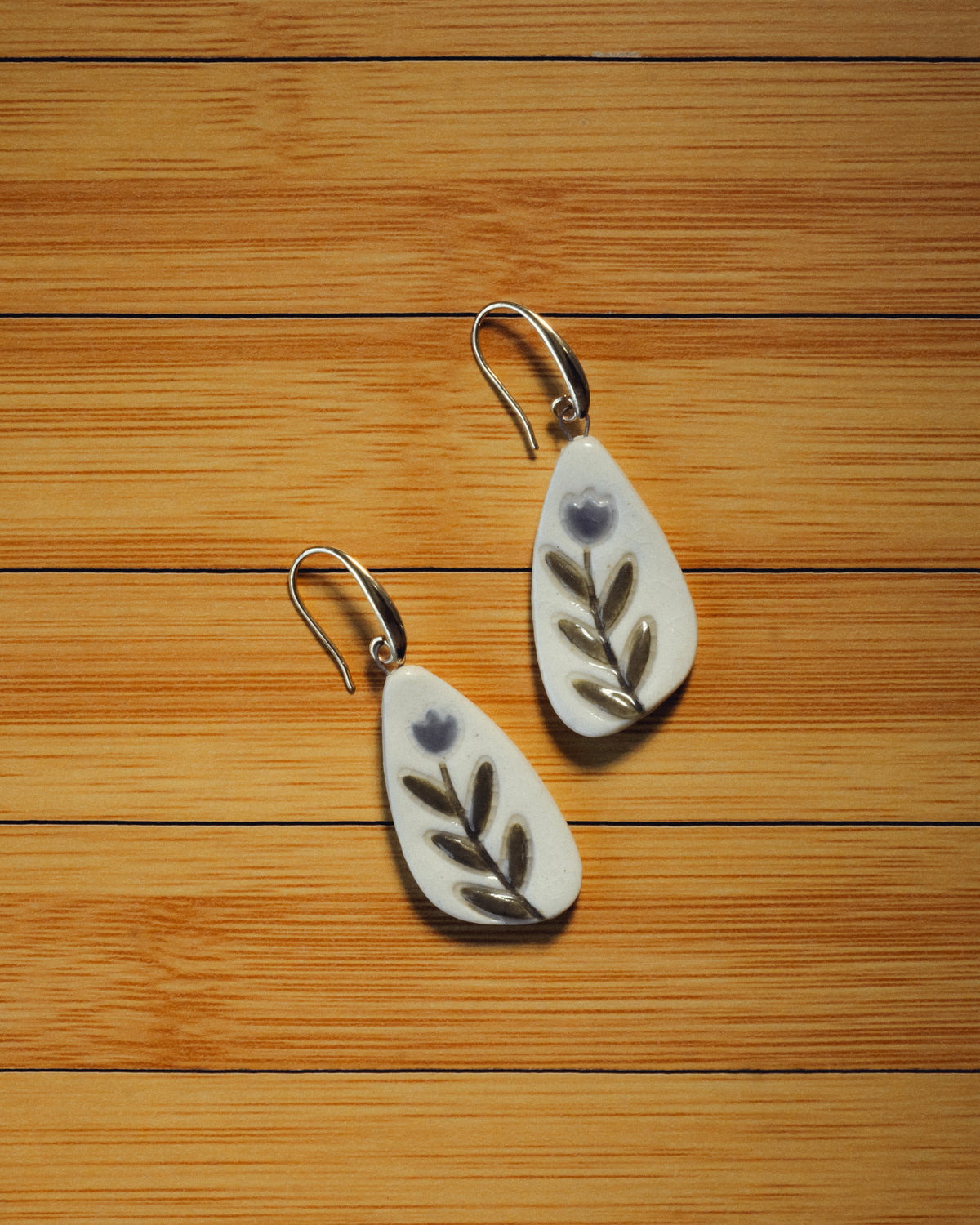 Aster Iris Ceramic Earrings