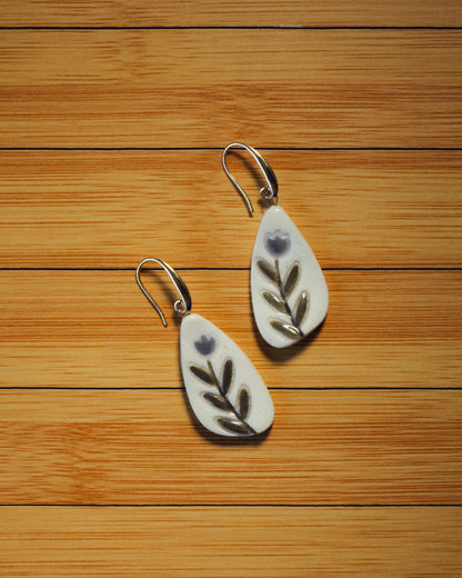 Aster Iris Ceramic Earrings