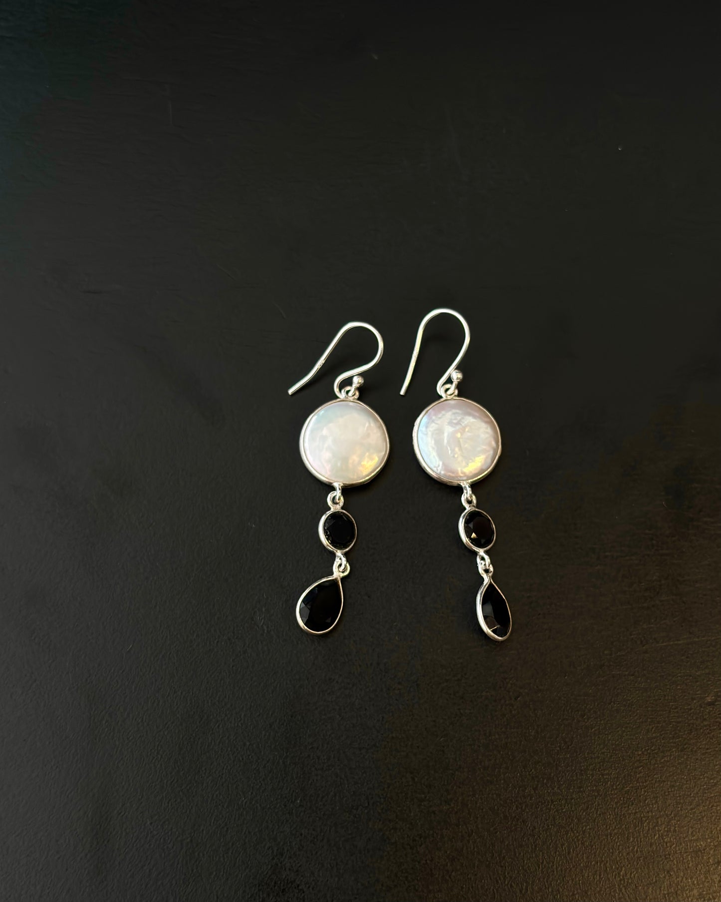 Nira Pearl Silver Drop Earrings