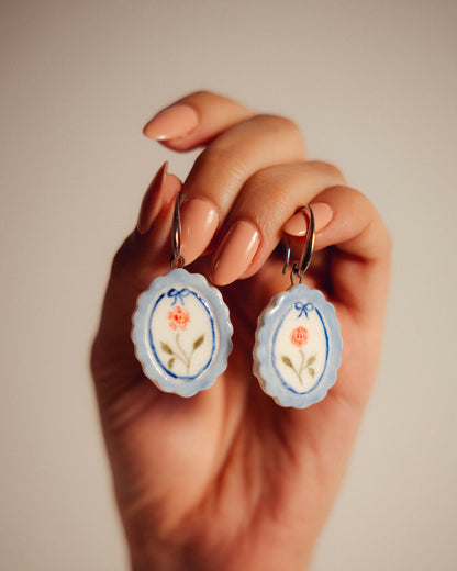 Vintage Fleur Porcelain Earrings