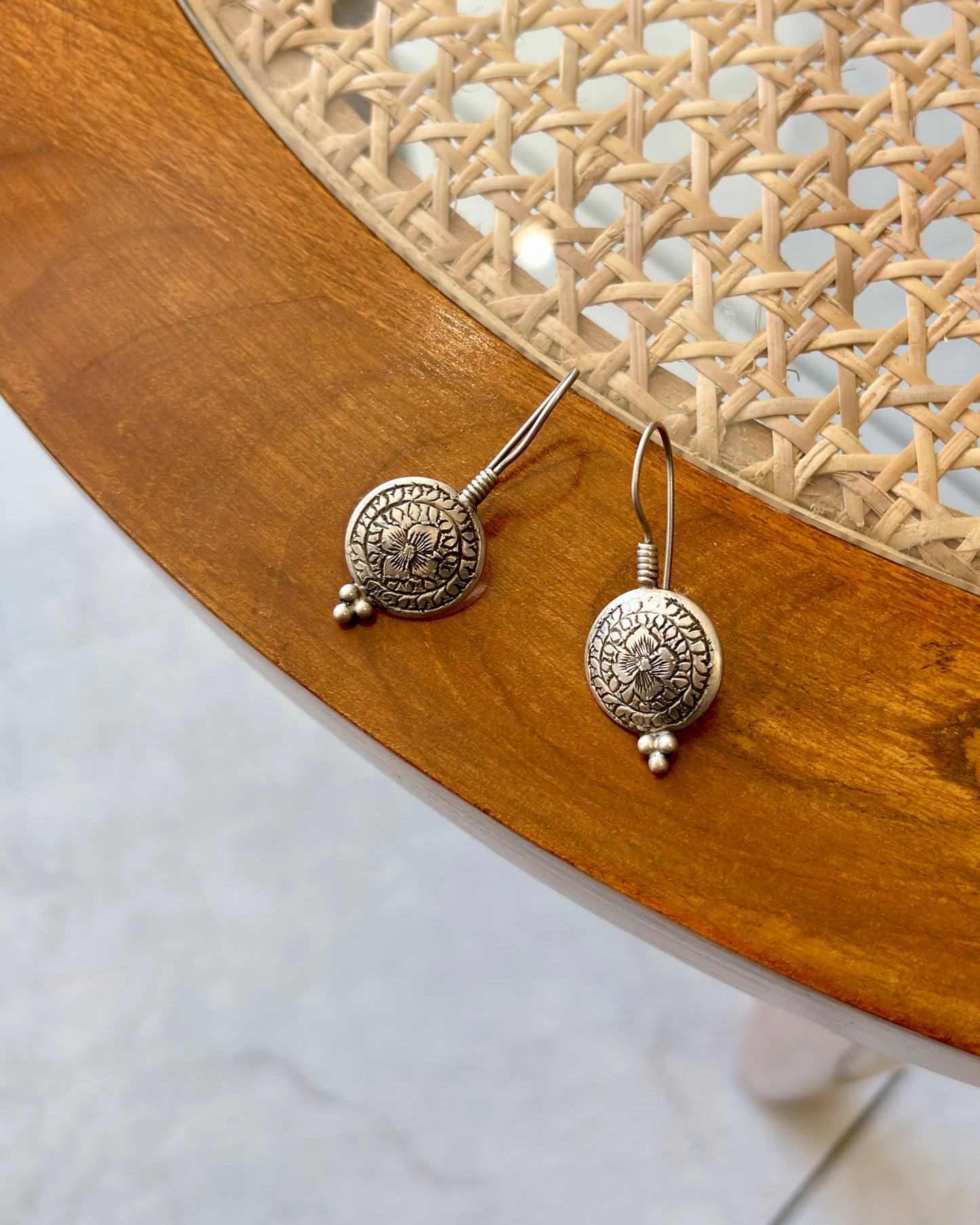 Naqsh Engraved Drop Earrings