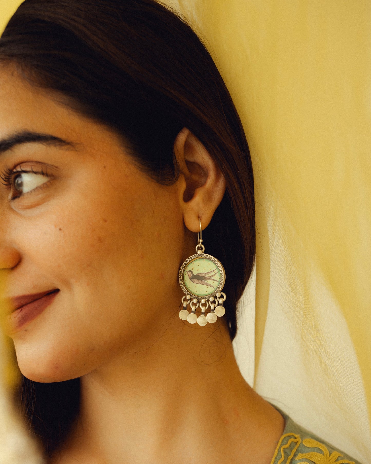 Sandhya Barn Swallow Miniature Silver Earrings