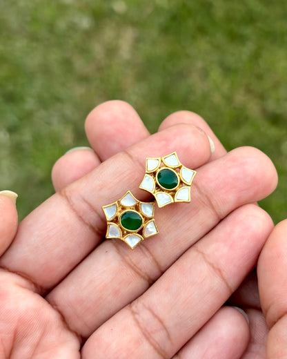 Isha Mother Of Pearl Silver Studs