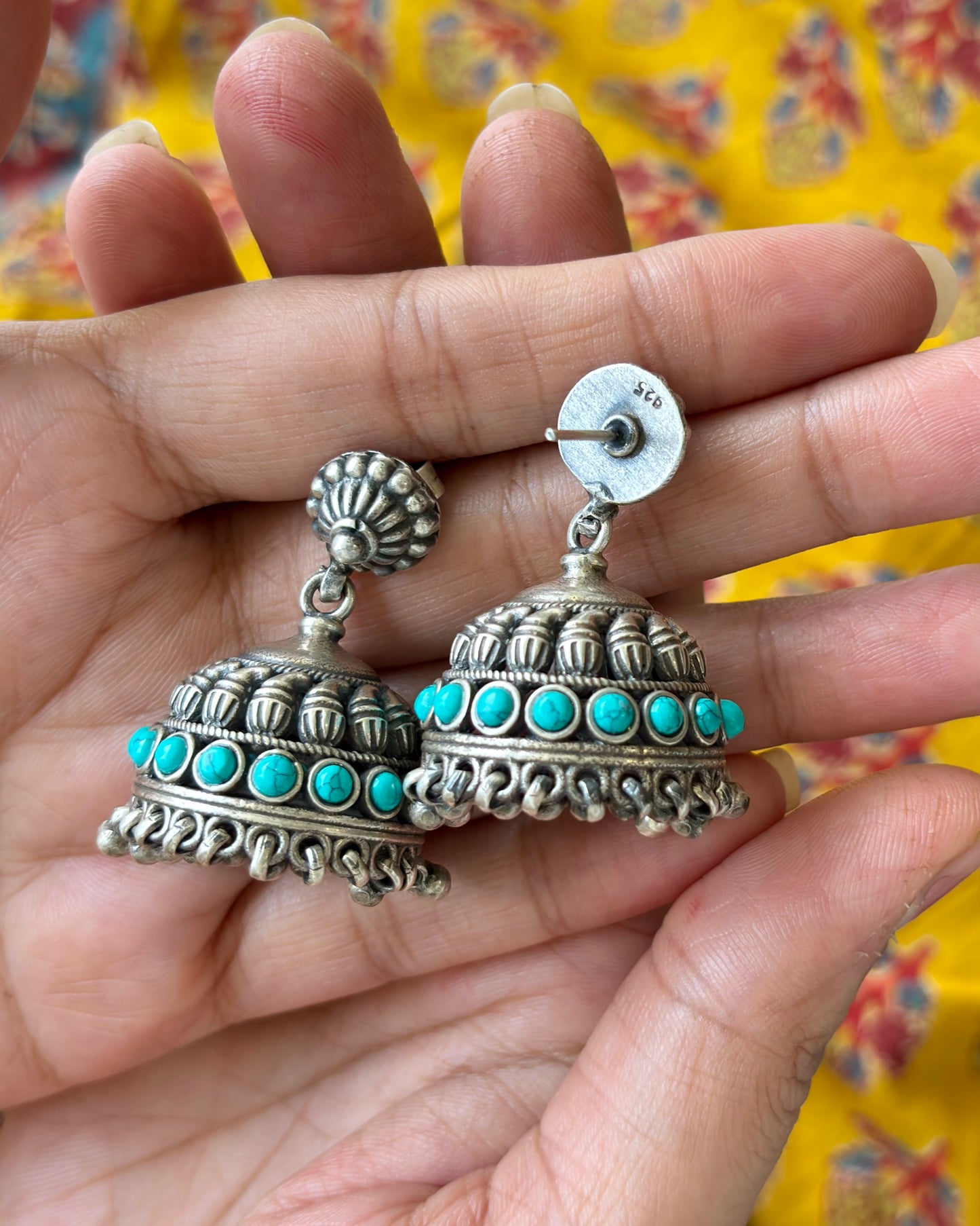 Rewa Turquoise Jhumki Earrings