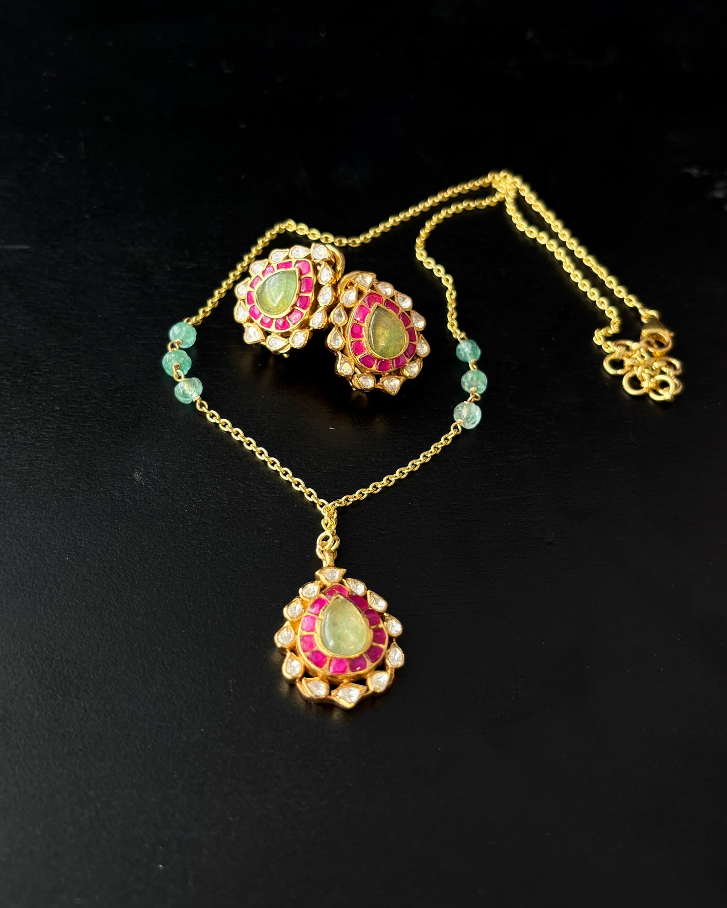 PadmaRaga Silver Pendant Set