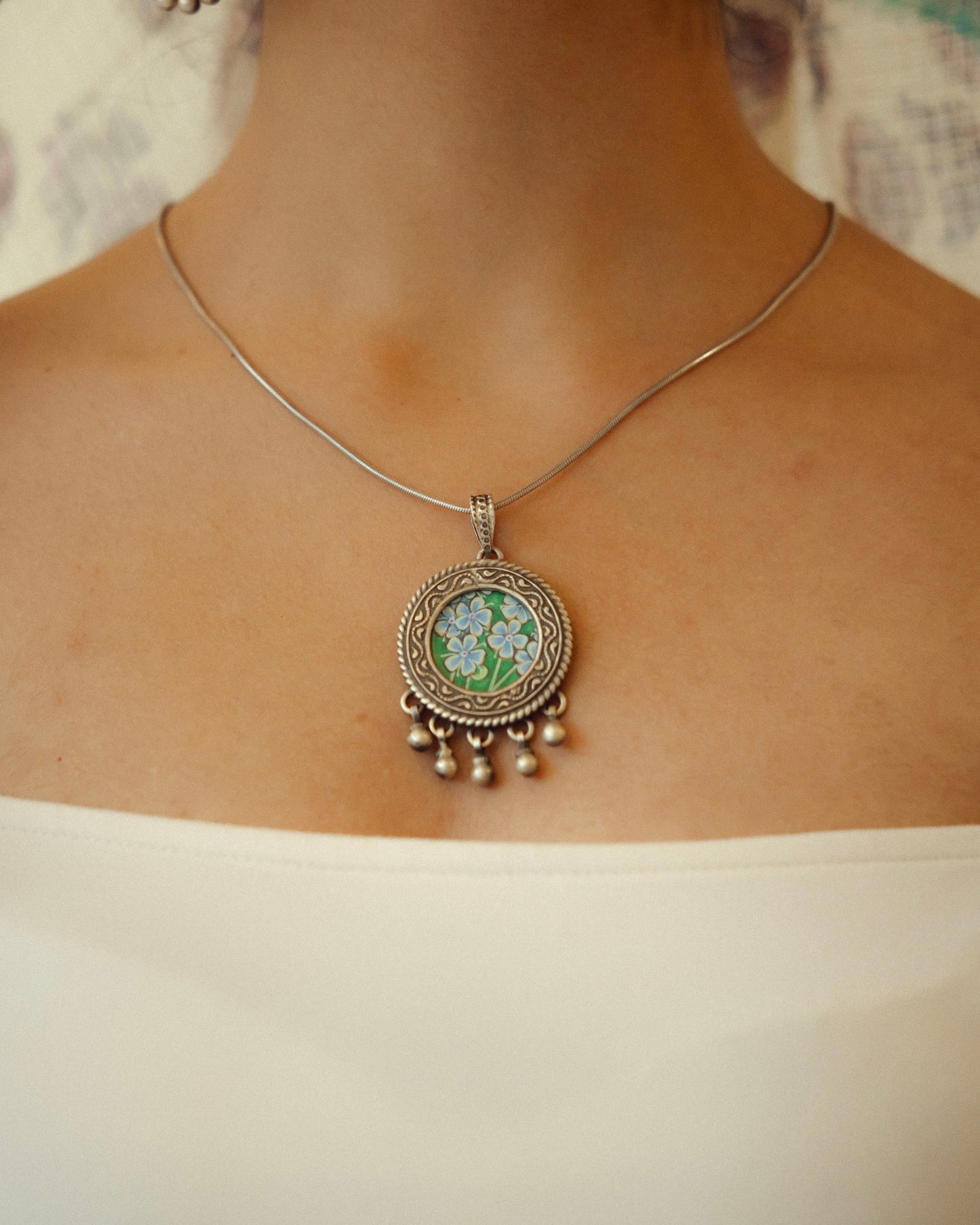 Gulzari Neel Miniature Silver Pendant