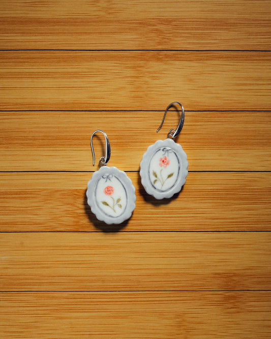 Vintage Fleur Porcelain Earrings