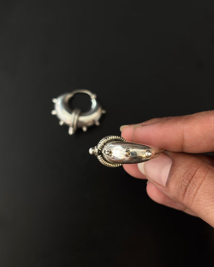Gokhru Silver Hoops