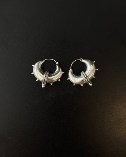 Gokhru Silver Hoops