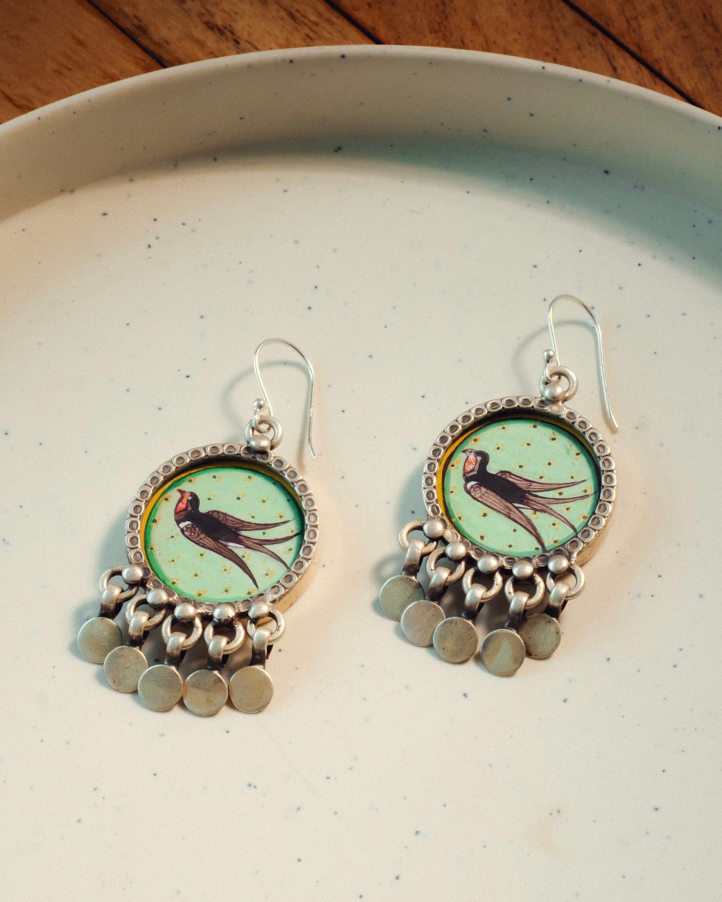 Sandhya Barn Swallow Miniature Silver Earrings