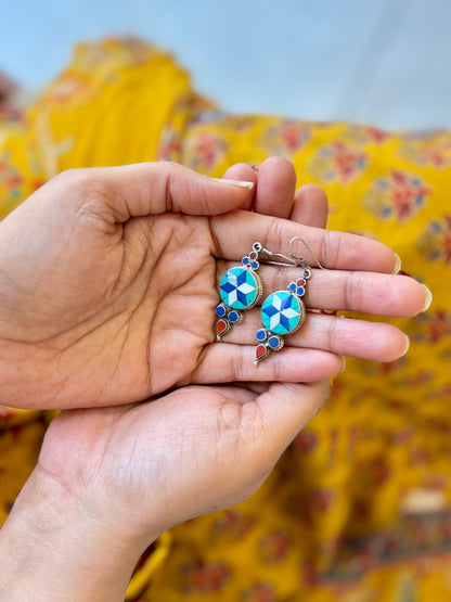 92.5 Silver earrings, Natural stones Earrings