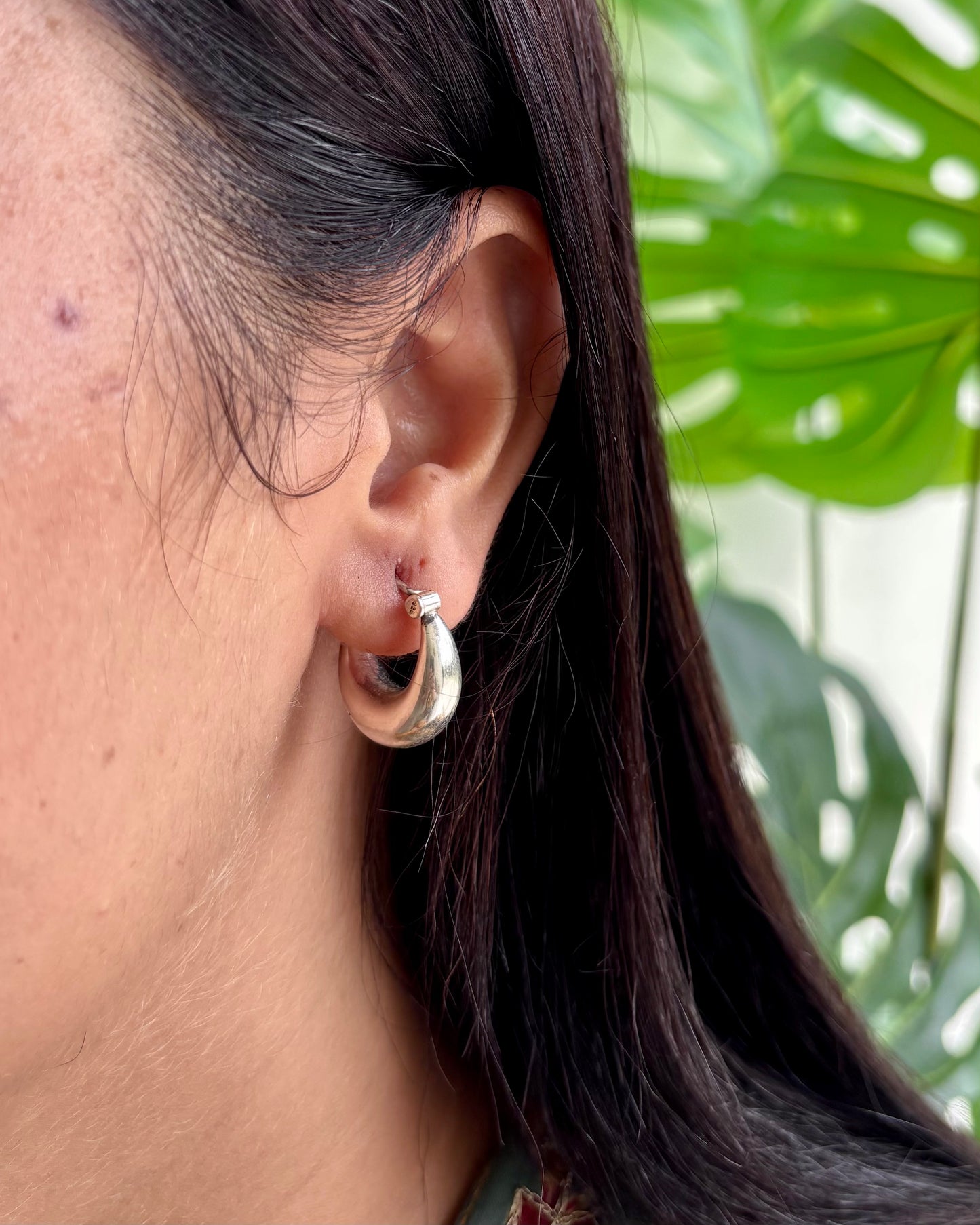 Joha Halfmoon Silver Hoops