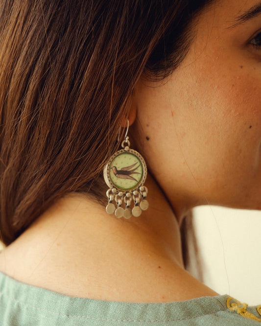 Sandhya Barn Swallow Miniature Silver Earrings