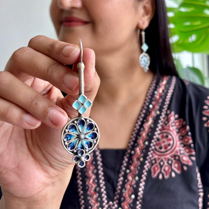 Neelara Enamel-Silver Earrings