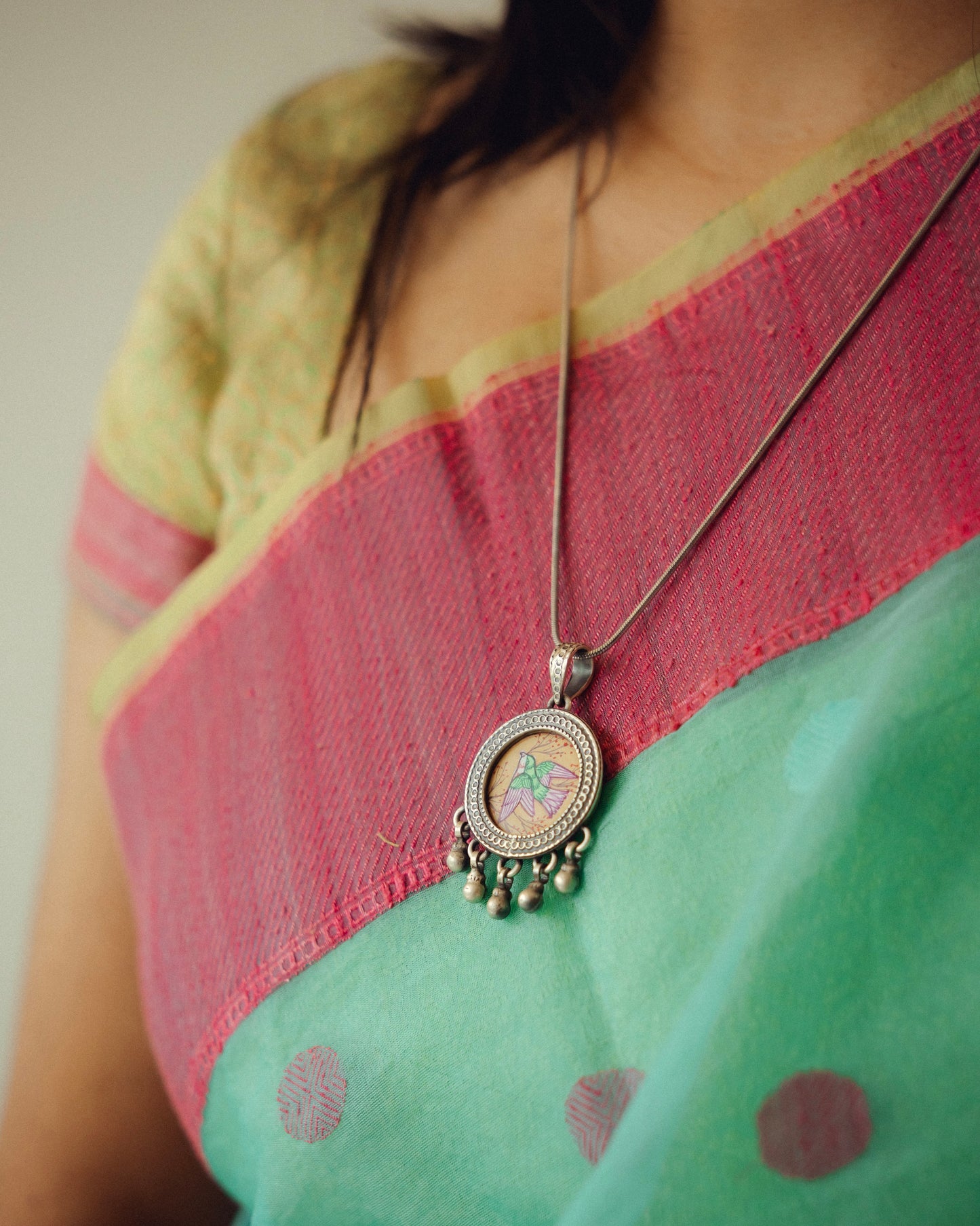 Noori Parindey Miniature Silver Pendant - Classic