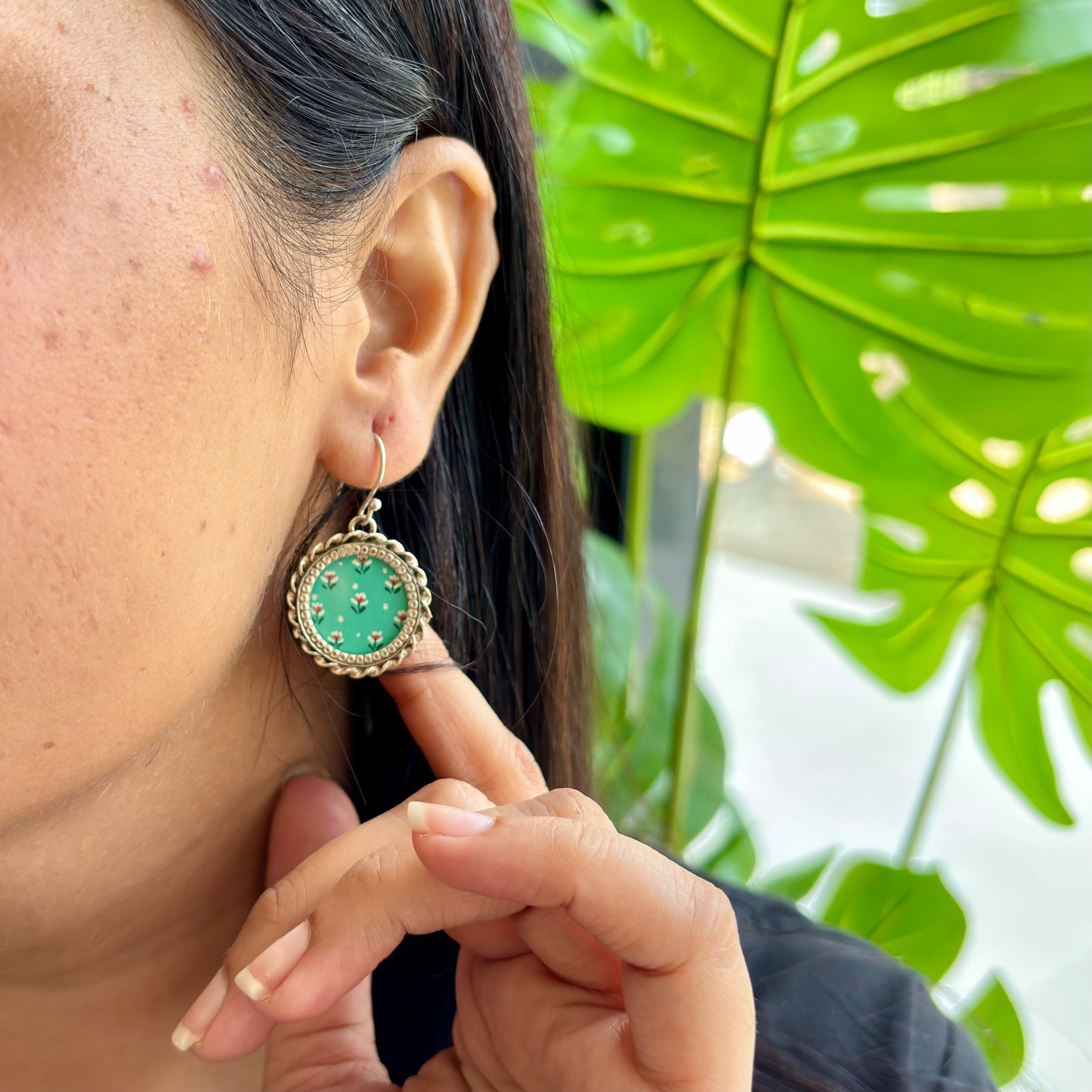 Pushpa Pichwai Silver Drop Earrings