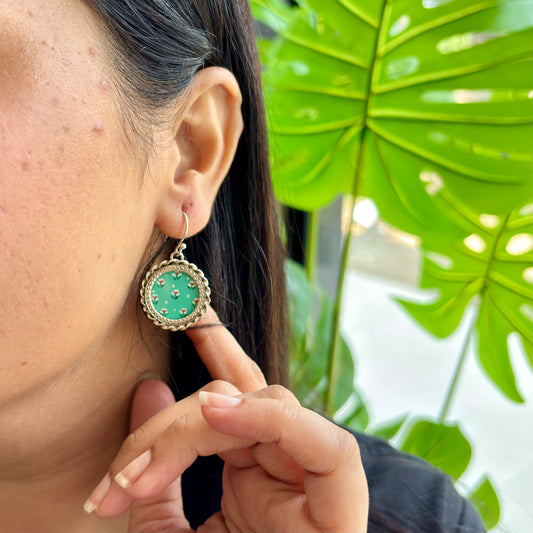 Pushpa Pichwai Silver Drop Earrings