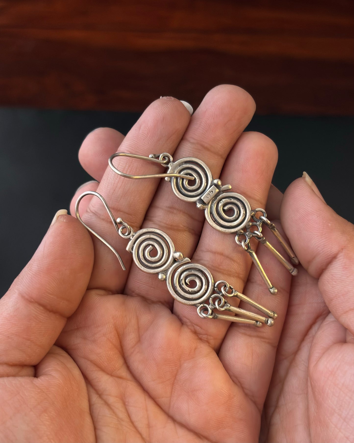 Aavart Silver Earrings