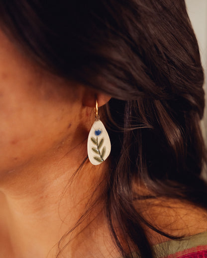 Aster Iris Ceramic Earrings