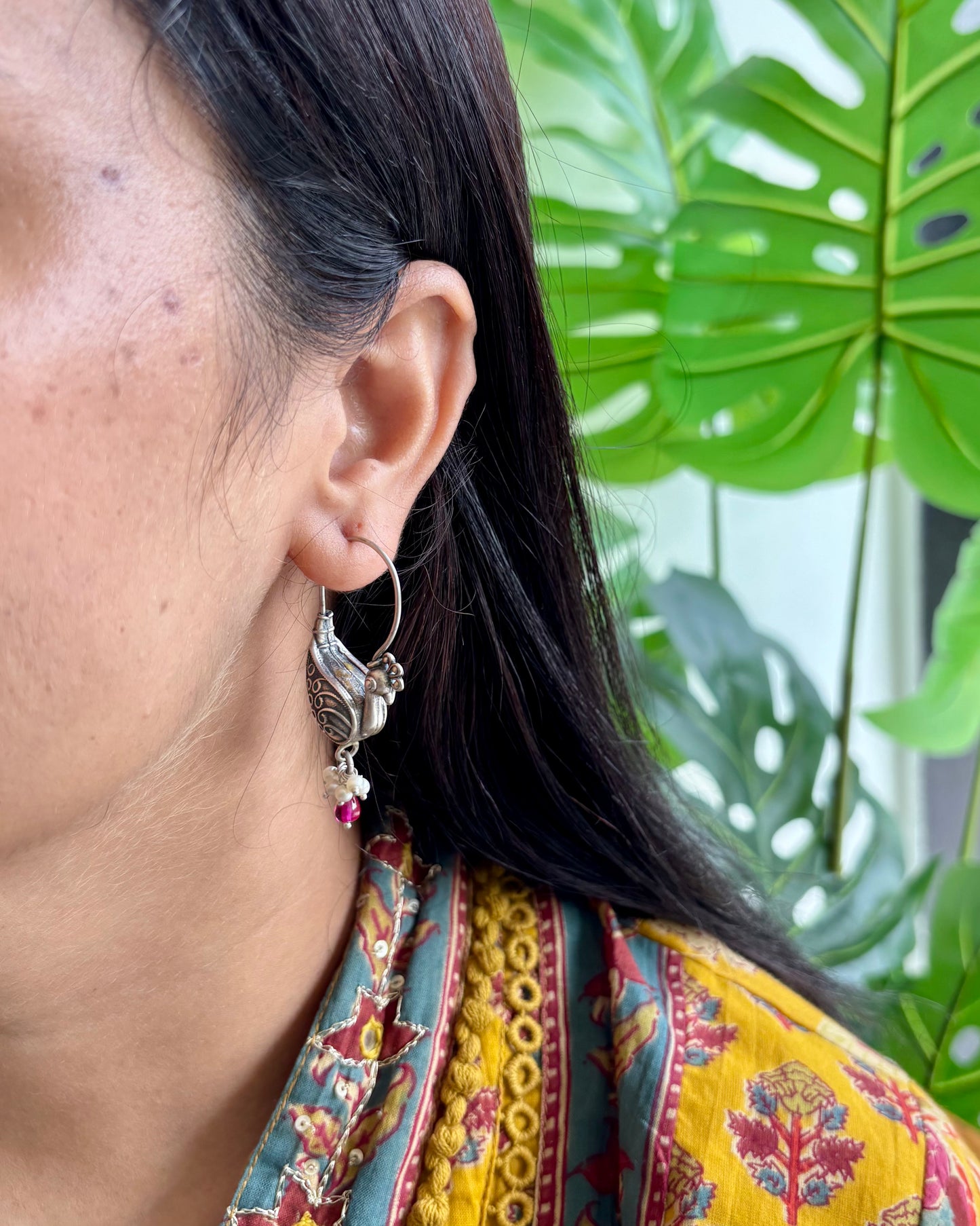 Mayuri Silver Hoops