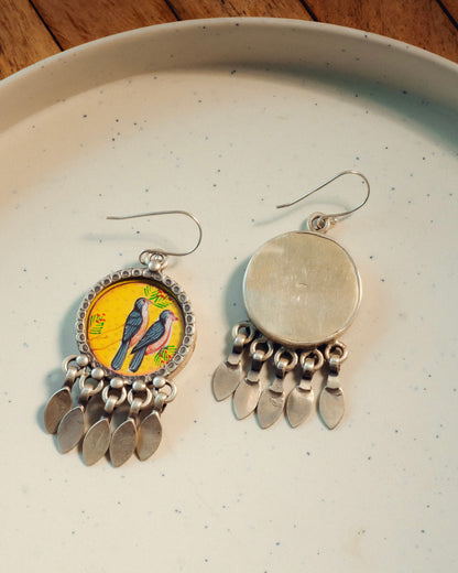 Jugni Songbird Miniature Silver Earrings