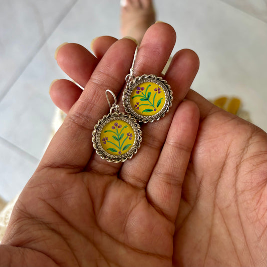 Patralekha Pichwai Handpainted Earrings