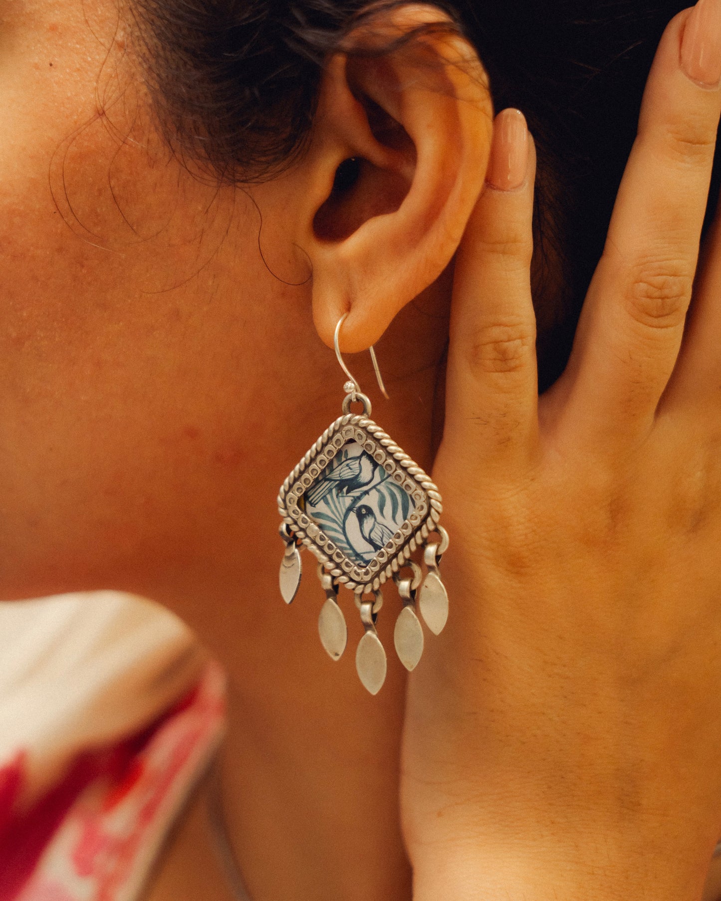 Bairan Birds Miniature Silver Earrings