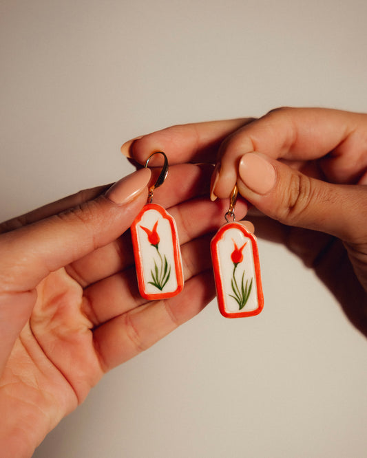 Scarlet Gulnaar Ceramic Earrings