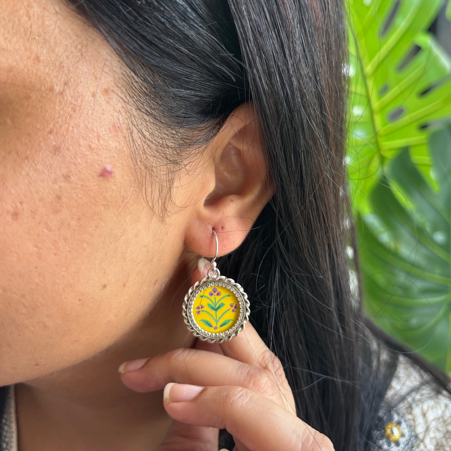 Patralekha Pichwai Handpainted Earrings