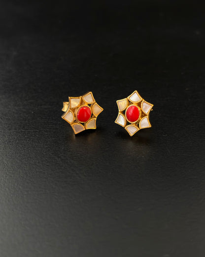 Ojas Mother Of Pearl Silver Studs
