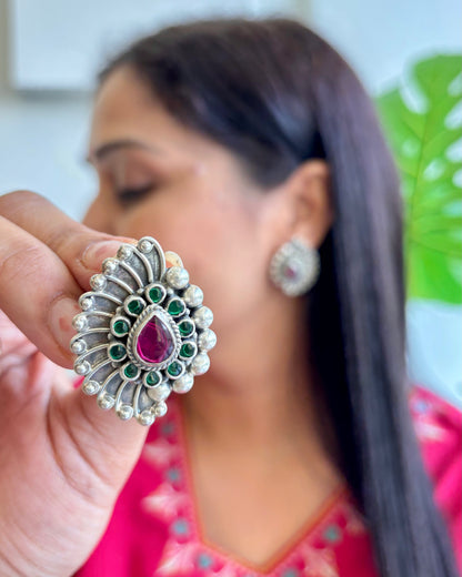 Mayurini Silver Studs