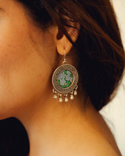 Gulzari Neel Miniature Silver Earrings