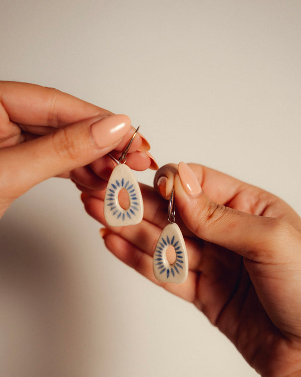 Azure Halo Ceramic Earrings