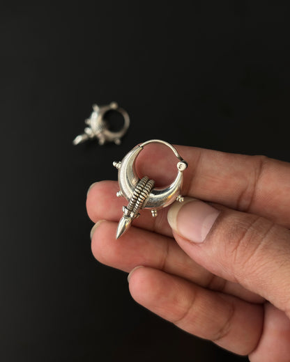 Bhungri Silver Hoops