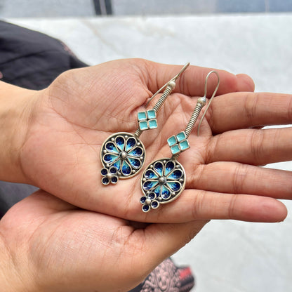 Neelara Enamel-Silver Earrings