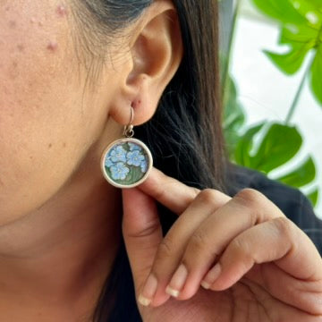 Gulzari Neel Pichwai Silver Drop Earrings