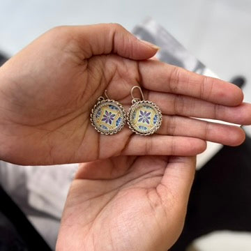 Mridula Pichwai Silver Drop Earrings
