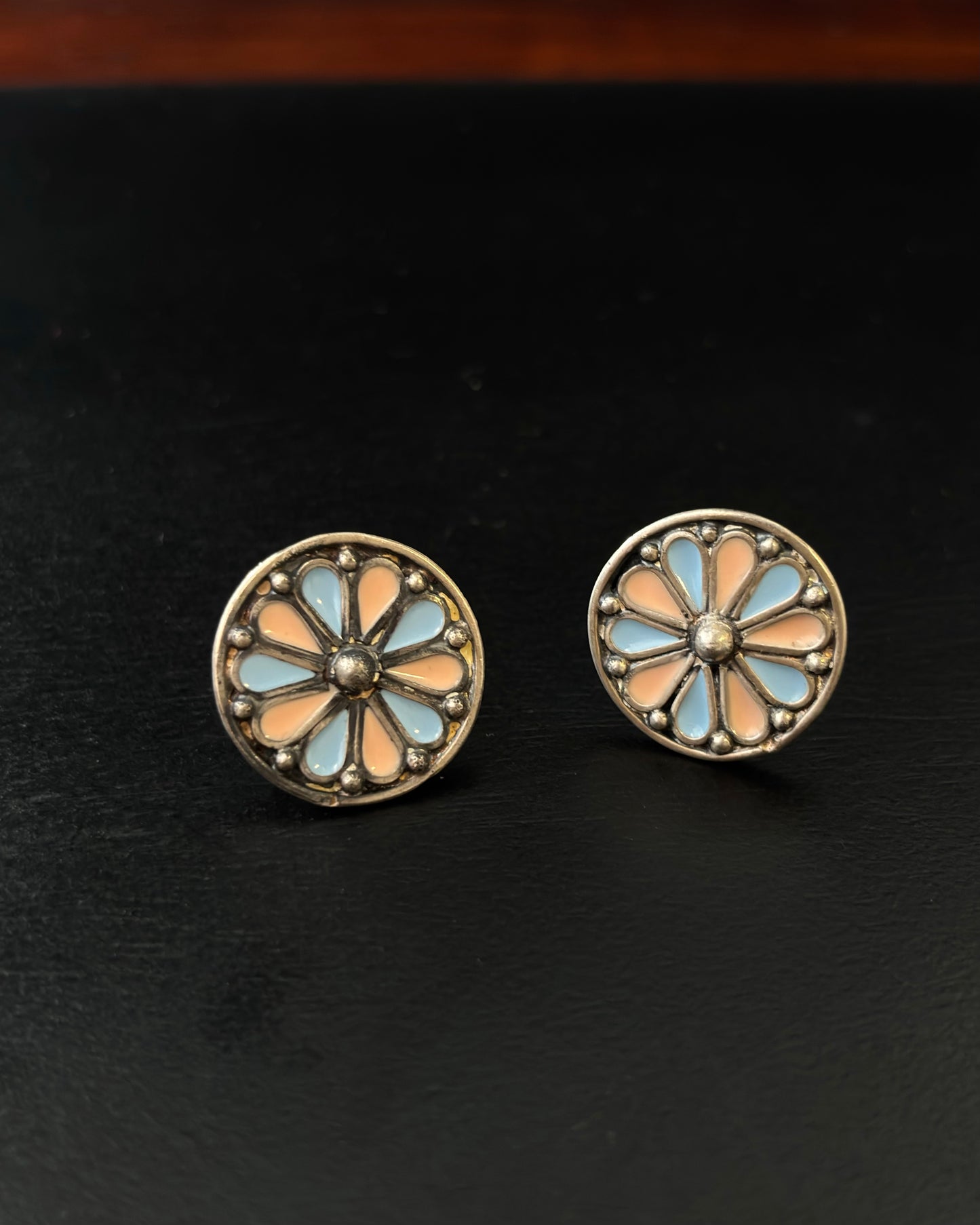 Ranj Enamel Silver Studs