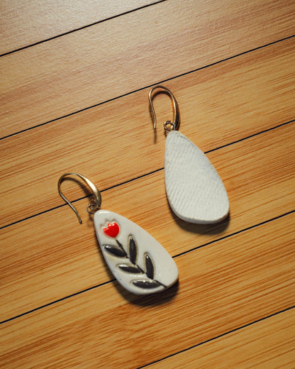 Aster Poppy Ceramic Earrings