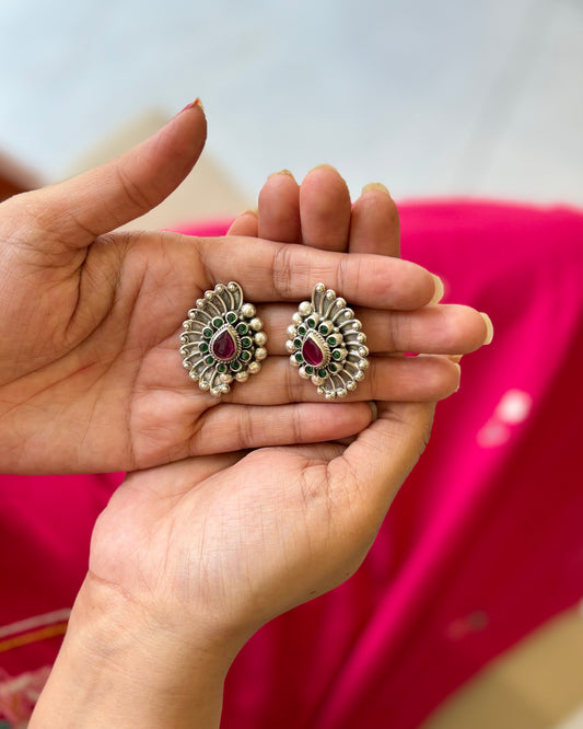 Mayurini Silver Studs