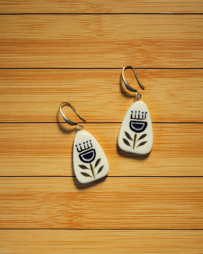 Folk Art Ceramic Earrings