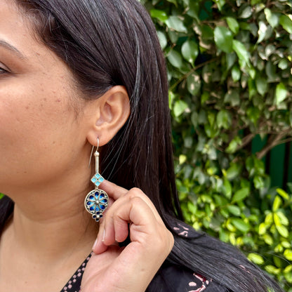 Neelara Enamel-Silver Earrings
