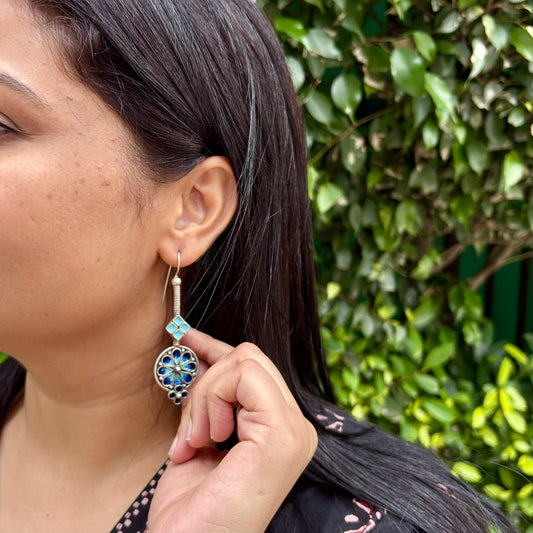Neelara Enamel-Silver Earrings