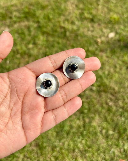 Ansh Silver Studs - Black Onyx