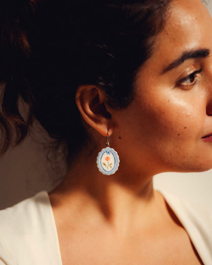 Vintage Fleur Porcelain Earrings